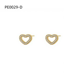 Amy Amy – boucles d'oreilles en forme de cœur en Zircon, en argent 925, pour femmes, bijoux romantiques à porter au quotidien - Product Image 2