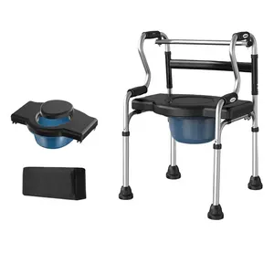Ksitex Toiletbril Multifunctioneel Loopframe Vouwrollator Mobiliteitshulpverlener Met Toiletframe Voor Handicap En Senioren