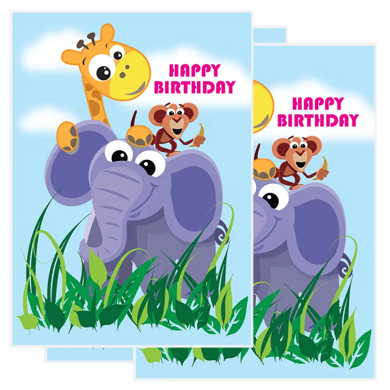 Pattern Gift Card Paper Children's Birthday Greeting Cards Flower Popup Card Europe Custom Design Animal Artificial Beautiful 3d