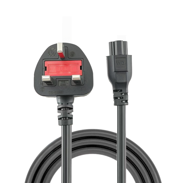 Cable Manufacturers Wholesale UK Power Cord Cable 3-Pin AC Extension for Desktop Laptop 1.8m IEC C5 Mickey Mouse End Lead Cable