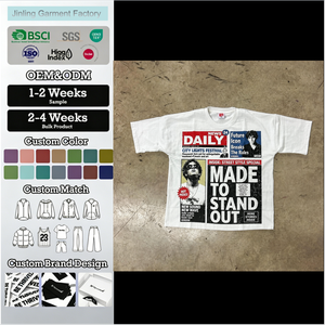 T-shirt personnalisé OEM, Camisetas De Rock Streetwear Hombre, T-shirt oversize pour <span class=keywords><strong>homme</strong></span>, Hip Hop, 100% coton, dessins TDF pour sublimation - Product Image 1