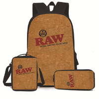 Sac à dos d'affaires RAW Backwodos Cookie, imprimé sur mesure, 3 pièces/ensemble, pour hommes et garçons, vente chaude