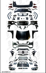 KIT de carrocería automática para <span class=keywords><strong>Benz</strong></span> <span class=keywords><strong>ML</strong></span> clase W166 12-19 actualización a 23 GLE63 <span class=keywords><strong>AMG</strong></span> modelo incluye parachoques trasero delantero ABS parrilla capucha - Product Image 3