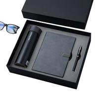 Bouteille d'eau isolée pour la visite des clients Ensemble de cahiers d'affaires A5 de qualité supérieure avec logo personnalisé Cahier en cuir avec couverture en tissu