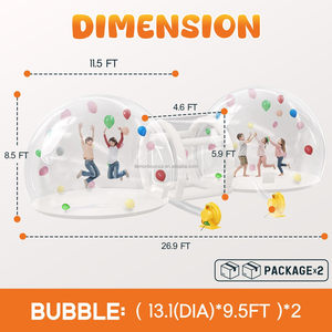 Đôi 11.5ft inflatabla nhà bong bóng bong bóng kép nhà Dome Inflatable cho tiệc sinh nhật, đám cưới và giới tính tiết lộ - Product Image 5