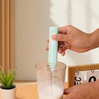 Mousseur à Lait Électrique USB-C Portatif pour Café, Accessoire Mousseur à Lait et Bâton Mélangeur pour Latte Art