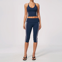 Nouvel ensemble de yoga deux pièces pour le sport et l'extérieur, coupe ajustée, dos apparent, antichoc