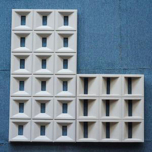 Moderne ziekenhuis wandpanelen negen vierkante grid PU steen lichtgewicht polyurethaan dubbelzijdig grid waterdicht verwijderbare bekleding - Product Image 2