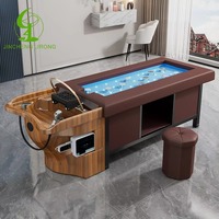 Salon de luxe en cuir synthétique multifonctionnel pliable fauteuil de massage pour le lavage des cheveux lit de beauté pour pédicure et shampoing vente en gros