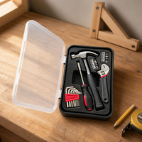 Kit d'outils multifonctionnels pour la maison, 23 pièces, boîte à outils compacte pour les réparations quotidiennes avec marteau, clé à molette, tournevis