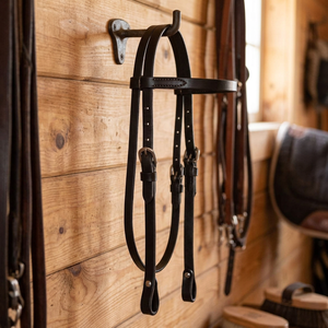 Leather Horse <b>Halter</b> Classic Smooth Browband Western Headstall Bridle - Product Image 3