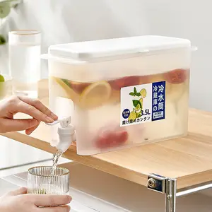 3.5L sottile di acqua di plastica brocca contenitore brocca di raffreddamento con coperchio e beccuccio per fatti in casa ghiacciato succo di tè