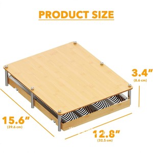 Base de machine à café en bois massif avec plateau coulissant pour le rangement des dosettes et l'organisation des appareils - Product Image 4