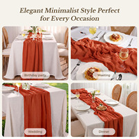 Lot de 6 chemins de table en gaze de coton 35x120 pouces, lavables et durables, style simple pour la décoration de mariages et de fêtes