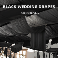 Rideau personnalisé noir 5*10FT pour la décoration de mariage