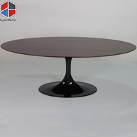 Table à manger ovale en forme de tulipe 10 places Plateau en bois Base ovale en forme de tulipe Table à manger
