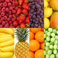 Ordre sac d'emballage de qualité alimentaire avec trous de ventilation et poignées emballage portable de divers fruits frais fraises raisins