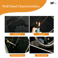 Panneau mural en PVC effet marbre, brillant, ignifuge et imperméable, idéal pour chambre, salon, maison et hôtel – Design graphique moderne et luxueux