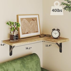 Estante Flotante de Madera para Esquina de Baño, Estante de Almacenamiento Montado en la Pared, Duradero y Multifuncional para Productos de Cuidado Personal - Product Image 4