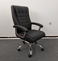 Chaise de bureau moderne en cuir, chaises de bureau à domicile de grande taille avec siège à ressort, chaises de bureau en cuir d'occasion