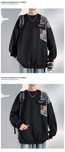 Felpa con Ricamo di Orso in Stile Cinese, 100% Cotone, ODM, Primavera Autunno, Sottile, Oversize, Maniche Lunghe - Product Image 6