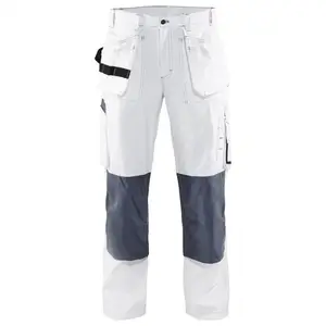 China Supplier Custom Double Knee Work Carpenter Pants Denim Jeans Custom White Work Trousers Regular Painter Pants For Men