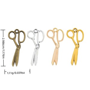 Breloque <span class=keywords><strong>Ciseaux</strong></span> à Lame Ouverte en Alliage de Zinc, Accessoire d'Outil de Couture pour Cadeau de Quilter, Bracelets - Product Image 1