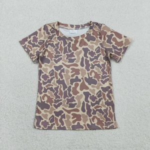 T-shirts d'été en gros pour enfants : Vêtements de boutique pour bébés et tout-petits garçons, hauts à manches courtes camouflage - Product Image 5