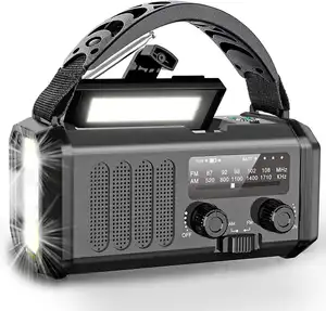 High Sensitive Portable Multifunction Emergency Hand Crank Solar AM FM Weather Noaa Radio with Flash Light