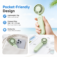 Ventilateur portable pliable léger (110g) pour femmes, hommes, étudiants – Idéal pour le quotidien et les voyages, pour un refroidissement personnel