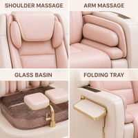 Station de pédicure de salon de beauté haut de gamme avec tabouret pour technicien, couleur et logo personnalisés