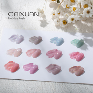 Caixuan ขายส่งเจลโปแลนด์2020ใหม่วันหยุด <span class=keywords><strong>Rush</strong></span> ชุด12สีนีออน Glitter เจลสี - Product Image 3