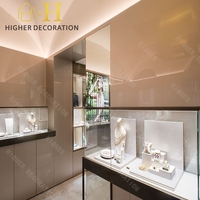 Vitrine de présentation de bijoux de luxe léger européen, comptoir d'exposition en verre pour magasin de détail, vitrine de bijouterie