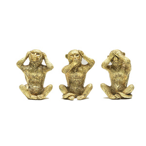 Nouvelles <span class=keywords><strong>d</strong></span>écorations de bureau créatives en résine représentant trois singes meerkats dorés, statue de <span class=keywords><strong>d</strong></span>écoration <span class=keywords><strong>d</strong></span>'intérieur 'ne voir pas, ne pas entendre, ne pas parler' - Product Image 5