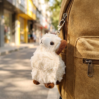 En gros, Porte-clés pendentif en peluche petit chèvre mignon à coins arrondis, style dessin animé, jouet et décoration de sac, cadeau