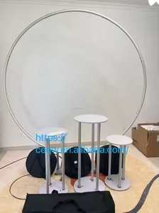 Grosir kustom 6FT dekorasi pernikahan bingkai bulat logam opia Latar Belakang Berdiri latar belakang lengkungan ulang tahun - Product Image 4