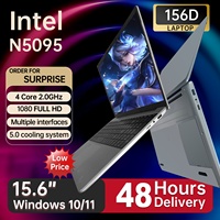 Laptop 15.6 Pollici con Win 11, Intel Celeron N5095 Quad Core, 16GB DDR5, 512GB SSD, Display FHD IPS, Lettore di Impronte Digitali, Wi-Fi 5, Portatile per Business
