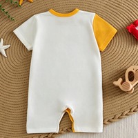 Romper Bayi KAIXINTIANGUO 100% Katun Ramah Lingkungan, Bernapas, Unisex, Lengan Pendek, Kancing Tekan, Baju Tidur Musim Panas Kasual