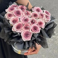 Vente en gros de haute qualité violet mères saint valentin bouquet de fleurs cadeau longue durée immortel infini éternel pour toujours rose