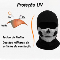 Masque intégral Yx imprimé fantômes noirs pour cosplay, idéal pour les fêtes d'hiver, la moto et les activités de plein air