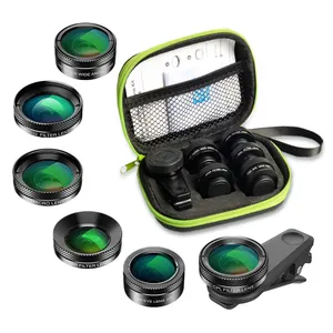 De gros apexel super fisheye lentille-Apexel — kit de lentilles pour caméra mobile 6 en 1, objectif très grand angle, macro fisheye, avec kits de filtres étoile/nd/cpl