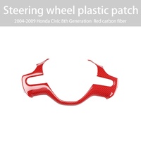 Autocollant de garniture de moyeu de volant intérieur multicolore en option pour Honda Civic 8ème génération, volant à 3 branches