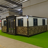 Casa Contenedor Expandible de Acero, Hogar Modular Prefabricado, Panel Sándwich, Apartamento Portátil, Uso Temporal Comercial