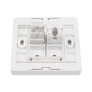 Plaque murale RJ45 double jack Keystone ABS de type 86, couleur blanche, câblage réseau, télécommunications - Product Image 3