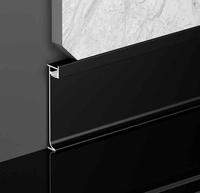 Rodapié de zócalo LED empotrado, línea de cimentación, línea de rodapié LED negra, decoración de línea de rodapié de iluminación de esquina de suelo interior