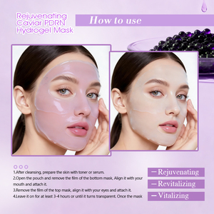 Mascarilla Facial Iluminadora de Hidrogel, Mascarilla Facial Nutritiva Intensiva y Rejuvenecedora, Repara la Piel, MASCARILLA REJUVENECEDORA DE <span class=keywords><strong>CAVIAR</strong></span> PDRN <span class=keywords><strong>REAL</strong></span> DEEP - Product Image 4