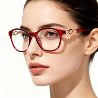 Lunettes de lecture classiques pour femmes, verres en polycarbonate, monture rouge, protection contre la lumière bleue, lunettes de presbytie, lunettes de lecture élégantes pour femmes
