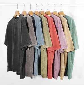 Quá Khổ Chunky cổ điển t Áo Sơ Mi Nam đồ họa in axit rửa 100% cotton unisex t Áo sơ mi đồ họa Tees nam - Product Image 2