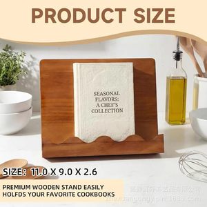 Wooden Kitchen Menu Display Rack Desktop Book Holder Adjustable Angle <b>Tablet</b> <b>Stand</b> <b>For</b> Cooking Books And Recipes - Product Image 3
