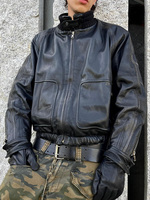 Veste en cuir pour homme de haute qualité personnalisée, style streetwear vintage, avec doublure en polaire, col montant, veste de moto, veste d'extérieur